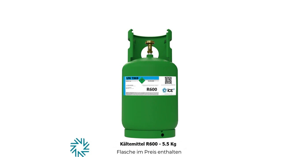 R600A Klimagas Kältemittel – 5,5 kg aufladbarer Zylinder 1/4 Anschluss