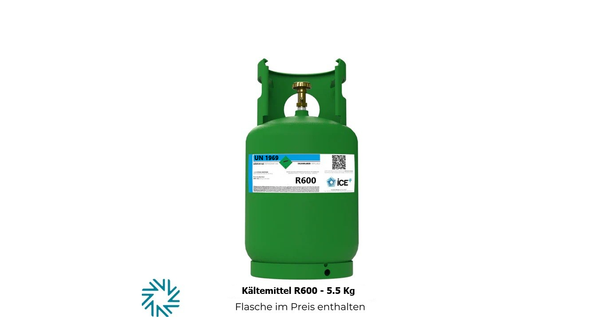 R600A Klimagas Kältemittel – 5,5 kg aufladbarer Zylinder 1/4 Anschluss