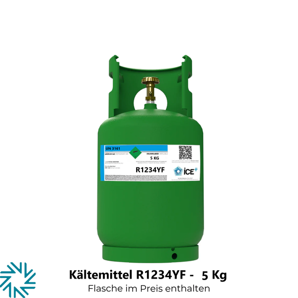 R1234YF PKW-Klimatisierung Klimagas Kältemittel Füllgewicht  5 Kg Aufladbarem  Zylinder  1/4 Anschluss